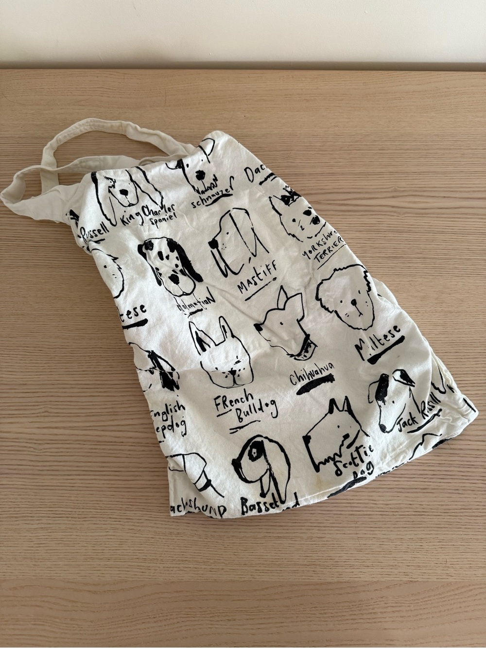 White Dog Breed Print Tote Bag for Pet Lovers
